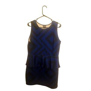 Black and Blue Geometric Dress